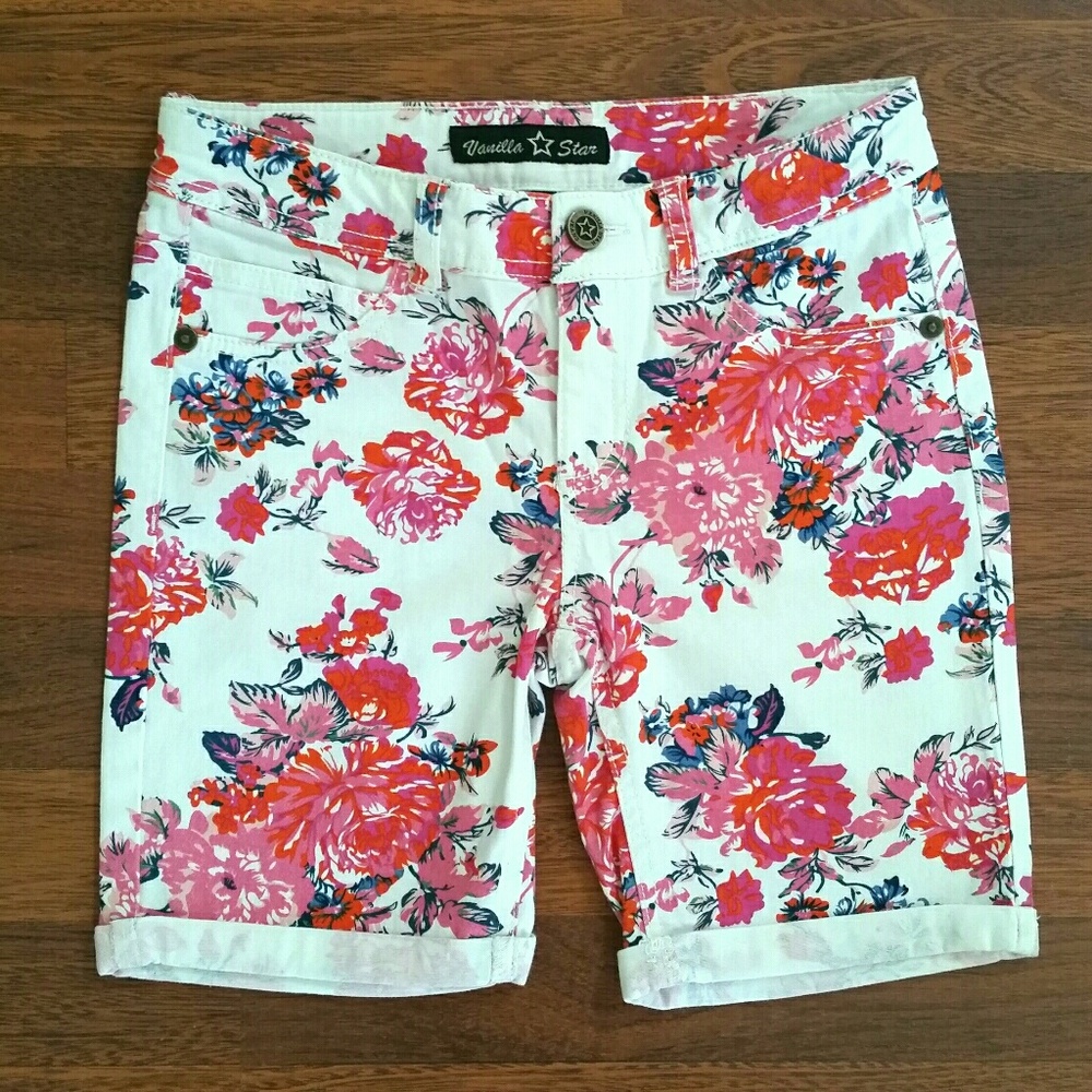 Girls Floral Shorts Size 10